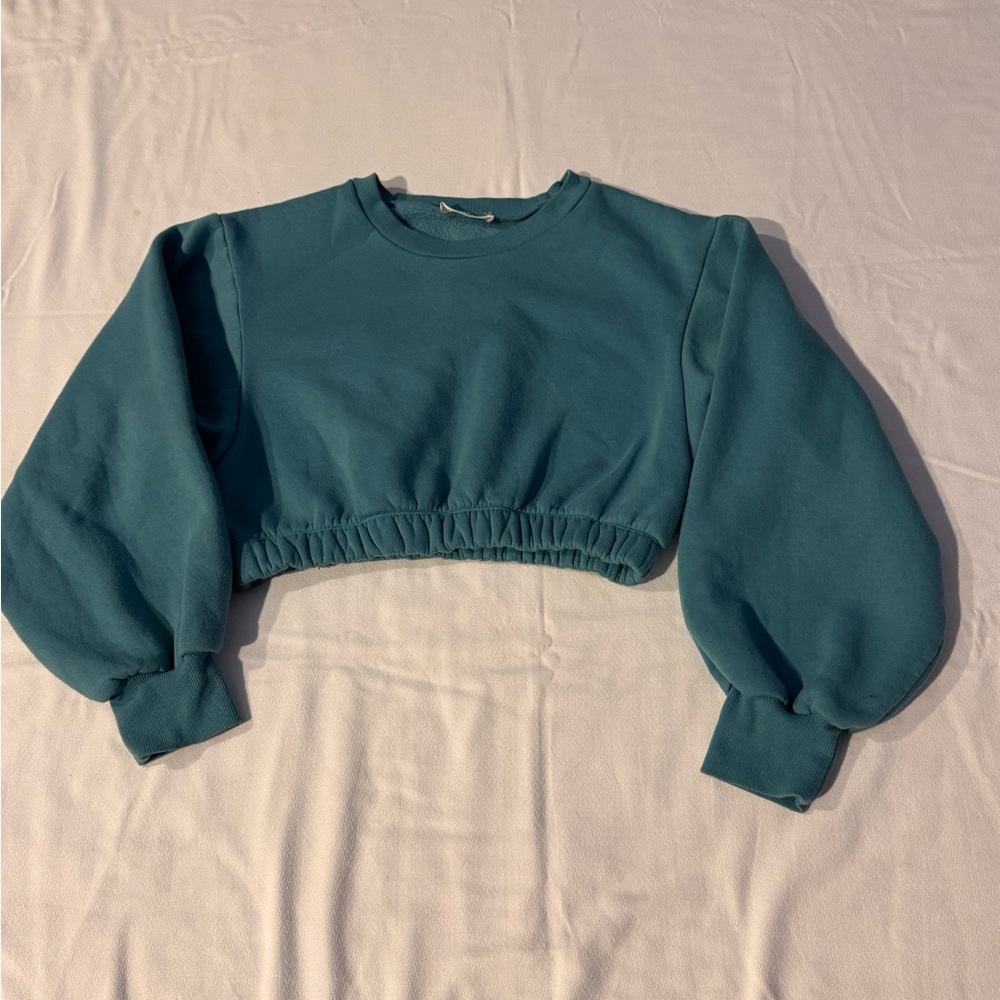 Teal Cropped Sweatshirt Size XL